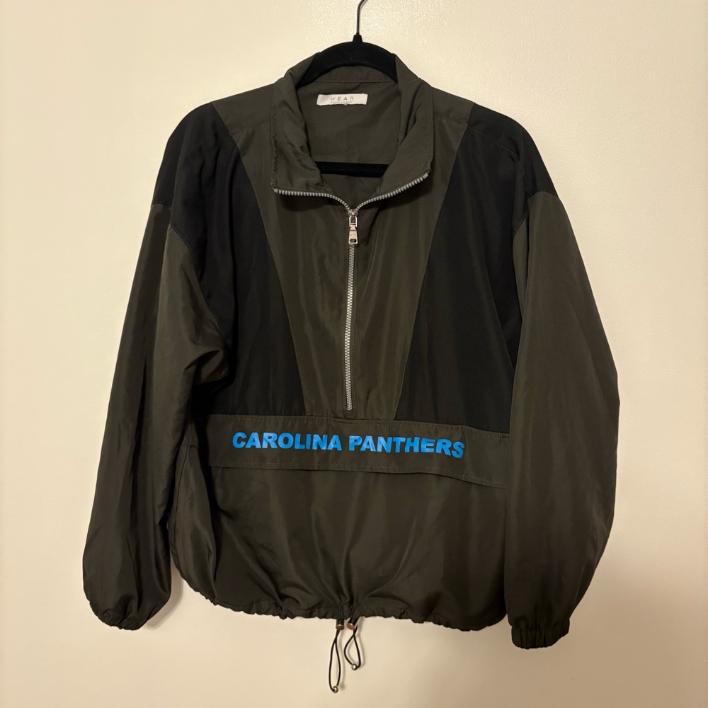 WEAR by Erin Andrews Carolina Panthers Half Zip Jacket Packable